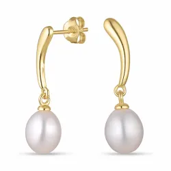 7,5-8 mm parel oorbellen in verguld zilver