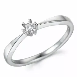 0,05 ct solitaire ring in 14 karaat witgoud