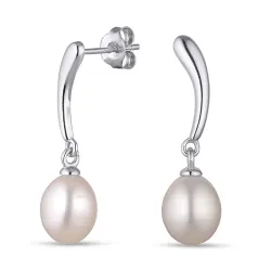 7,5-8 mm parel oorbellen in zilver