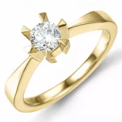 diamant solitaire ring in 14 karaat goud 0,40 ct