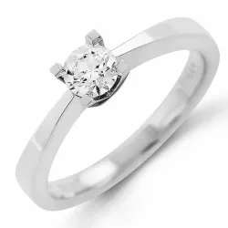 0,40  ct solitaire ring in 14 karaat witgoud