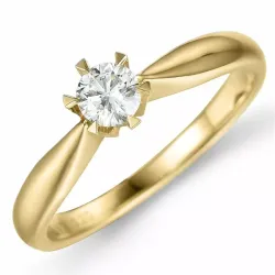 solitaire ring in 14 karaat goud 0,20 ct