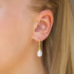 7,5-8 mm parel oorbellen in verguld sterlingzilver