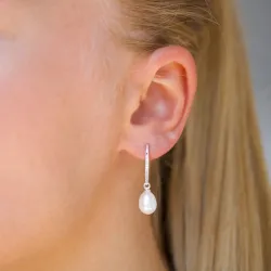 parel oorbellen in zilver