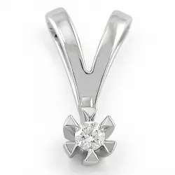 campagne - diamant hanger in 14 caraat witgoud 0,05 ct
