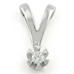 campagne - diamant hanger in 14 caraat witgoud 0,05 ct
