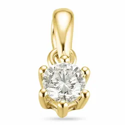 diamant solitaire hanger in 14 caraat goud 0,20 ct