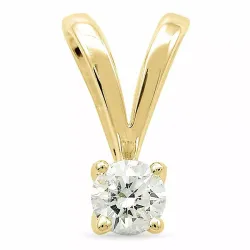 diamant solitaire hanger in 14 caraat goud 0,20 ct