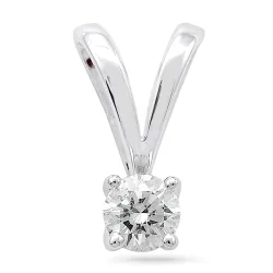 solitaire hanger in 14 caraat witgoud 0,40 ct