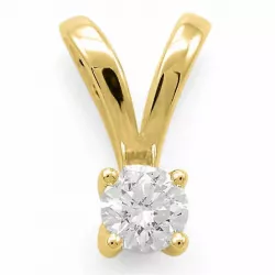 diamant solitaire hanger in 14 caraat goud 0,30 ct
