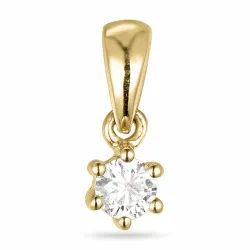 diamant solitaire hanger in 14 caraat goud 0,10 ct