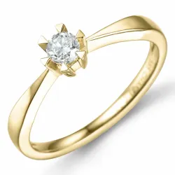 campagne - solitaire ring in 14 karaat goud 0,20 ct