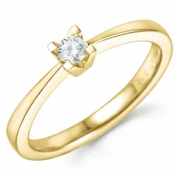 0,10 ct solitaire ring in 14 karaat goud