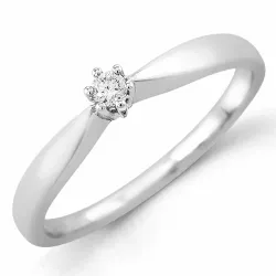 0,05 ct solitaire ring in 14 karaat witgoud