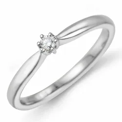 0,05 ct solitaire ring in 14 karaat witgoud