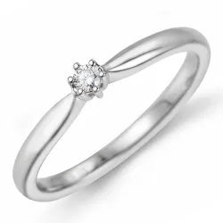 0,20 ct solitaire ring in 14 karaat witgoud