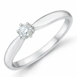 0,10 ct solitaire ring in 14 karaat witgoud