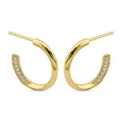 18 mm halfcreool in verguld sterlingzilver