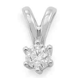 diamant solitaire hanger in 14 caraat witgoud 0,20 ct
