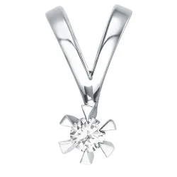 diamant solitaire hanger in 14 caraat witgoud 0,10 ct