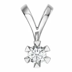 0,40 ct lab grown diamant solitaire hanger in 14 caraat witgoud 0,40 ct