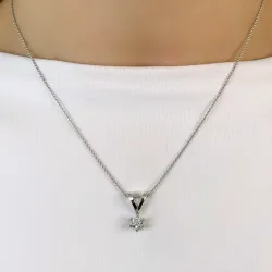 0,40 ct lab grown diamant solitaire hanger in 14 caraat witgoud 0,40 ct