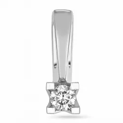 diamant solitaire hanger in 14 caraat witgoud 0,10 ct