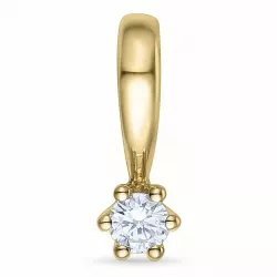 campagne - diamant hanger in 14 caraat goud 0,05 ct