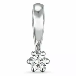 diamant solitaire hanger in 14 caraat witgoud 0,05 ct