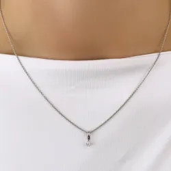 diamant solitaire hanger in 14 caraat witgoud 0,05 ct