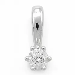 diamant solitaire hanger in 14 caraat witgoud 0,10 ct