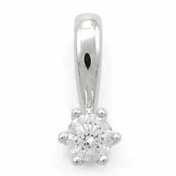 diamant solitaire hanger in 14 caraat witgoud 0,10 ct