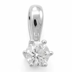 diamant solitaire hanger in 14 caraat witgoud 0,30 ct