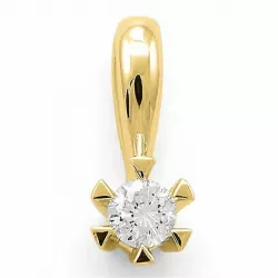 0,10 ct diamant solitaire hanger in 14 caraat goud 0,10 ct
