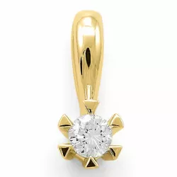 campagne - diamant hanger in 14 caraat goud 0,10 ct
