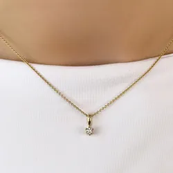 0,10 ct diamant solitaire hanger in 14 caraat goud 0,10 ct