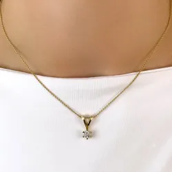 0,30 ct lab grown diamant solitaire hanger in 14 caraat goud 0,30 ct