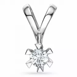 diamant solitaire hanger in 14 caraat witgoud 0,30 ct