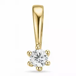 diamant solitaire hanger in 14 caraat goud 0,05 ct