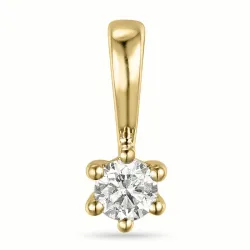 diamant solitaire hanger in 14 caraat goud 0,10 ct