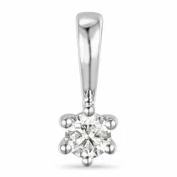 diamant solitaire hanger in 14 caraat witgoud 0,10 ct