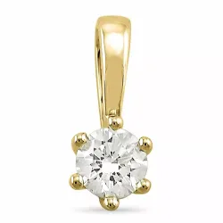 diamant solitaire hanger in 14 caraat goud 0,20 ct