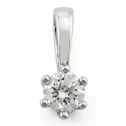 diamant solitaire hanger in 14 caraat witgoud 0,20 ct