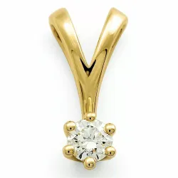 diamant solitaire hanger in 14 caraat goud 0,20 ct