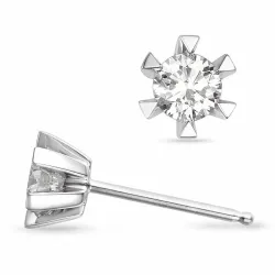 2 x 0,30 ct lab grown diamant solitaire oorbel in 14 karaat witgoud met lab grown diamant 