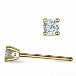 2 x 0,10 ct campagne - diamant oorsteker in 14 karaat goud met diamant 