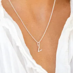 letter v hanger in zilver - My Letter