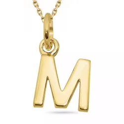 letter m ketting in verguld sterlingzilver met hanger in verguld sterlingzilver - My Letter