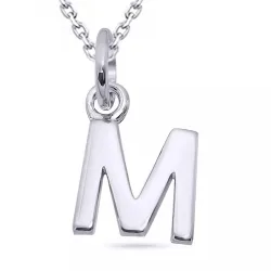 letter m ketting in zilver met hanger in zilver - My Letter