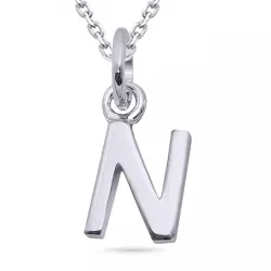 letter n ketting in zilver met hanger in zilver - My Letter